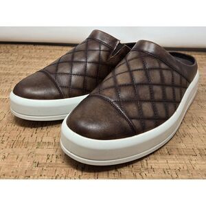 Ecco‎ Soft 9 II Quilted Mule Shoes Womens 11-11.5 Brown Leather Slip On Casual